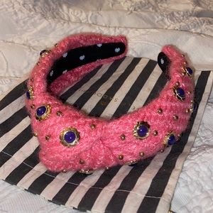 Lele Sadoughi Pink Wool Knotted Headband